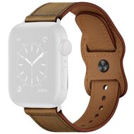 Lederband mit Doppelschlaufe - Melange braun - Passend f&uuml;r Apple Watch 38mm / 40mm / 41mm / 42mm