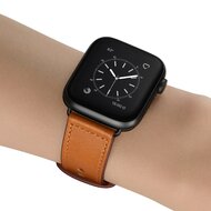Lederband mit Doppelschlaufe - Braun - Geeignet f&uuml;r Apple Watch 44mm / 45mm / 46mm / 49mm