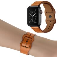 Lederband mit Doppelschlaufe - Braun - Geeignet f&uuml;r Apple Watch 44mm / 45mm / 46mm / 49mm