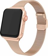 Milanaise Slim Fit Armband - Champagner Gold - Geeignet f&uuml;r Apple Watch 44mm / 45mm / 46mm / 49mm