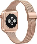 Milanaise Slim Fit Armband - Champagner Gold - Geeignet f&uuml;r Apple Watch 44mm / 45mm / 46mm / 49mm