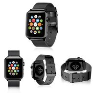 Milanaise mit Schnallenarmband - Schwarz - Geeignet f&uuml;r Apple Watch 38mm / 40mm / 41mm / 42mm