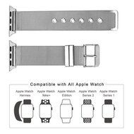 Milanaise mit Schnallenarmband - Schwarz - Geeignet f&uuml;r Apple Watch 38mm / 40mm / 41mm / 42mm