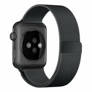 Milanaise-Edelstahlarmband - Schwarz - Geeignet f&uuml;r Apple Watch 44mm / 45mm / 46mm / 49mm