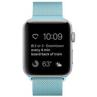 Milanaise-Edelstahlarmband - Hellblau - Geeignet f&uuml;r Apple Watch 44mm / 45mm / 46mm / 49mm