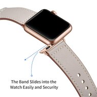 Lederarmband - Taupe - Geeignet f&uuml;r Apple Watch 38mm / 40mm / 41mm / 42mm