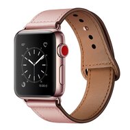 Lederarmband - Rosa - Geeignet f&uuml;r Apple Watch 38mm / 40mm / 41mm / 42mm