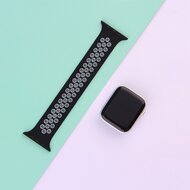Solo Loop Sportband - Gr&ouml;&szlig;e: S - Schwarz + Grau - Geeignet f&uuml;r Apple Watch 38mm / 40mm / 41mm / 42mm