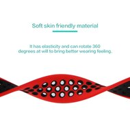 Solo Loop Sportarmband - Gr&ouml;&szlig;e: L - Rot + Schwarz - Geeignet f&uuml;r Apple Watch 38mm / 40mm / 41mm / 42mm