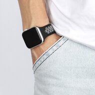 Solo Loop Sportband - Gr&ouml;&szlig;e: L - Schwarz + Grau - Geeignet f&uuml;r Apple Watch 38mm / 40mm / 41mm / 42mm