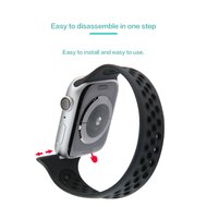 Solo Loop Sportarmband - Gr&ouml;&szlig;e: L - Schwarz - Geeignet f&uuml;r Apple Watch 38mm / 40mm / 41mm / 42mm