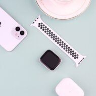 Solo Loop Sportband - Gr&ouml;&szlig;e: L - Wei&szlig; + Schwarz - Geeignet f&uuml;r Apple Watch 38mm / 40mm / 41mm / 42mm