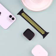 Solo Loop Sportband - Gr&ouml;&szlig;e: M - Schwarz + Gelb - Geeignet f&uuml;r Apple Watch 44mm / 45mm / 46mm / 49mm