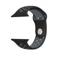 Sportarmband - Gr&ouml;&szlig;e: S/M - Schwarz + Grau - Geeignet f&uuml;r Apple Watch 38mm / 40mm / 41mm / 42mm