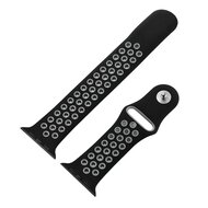 Sportarmband - Gr&ouml;&szlig;e: S/M - Schwarz + Grau - Geeignet f&uuml;r Apple Watch 38mm / 40mm / 41mm / 42mm