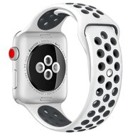 Sportarmband - Gr&ouml;&szlig;e: S/M - Wei&szlig; + Schwarz - Geeignet f&uuml;r Apple Watch 38mm / 40mm / 41mm / 42mm