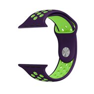 Sportarmband - Gr&ouml;&szlig;e: S/M - Lila + Gr&uuml;n - Geeignet f&uuml;r Apple Watch 38mm / 40mm / 41mm / 42mm