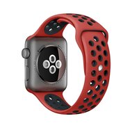 Sportarmband - Gr&ouml;&szlig;e: M/L - Rot + Schwarz - Geeignet f&uuml;r Apple Watch 38mm / 40mm / 41mm
