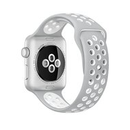 Sportarmband - Gr&ouml;&szlig;e: M/L - Grau + Wei&szlig; - Geeignet f&uuml;r Apple Watch 38mm / 40mm / 41mm