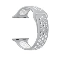 Sportarmband - Gr&ouml;&szlig;e: M/L - Grau + Wei&szlig; - Geeignet f&uuml;r Apple Watch 38mm / 40mm / 41mm