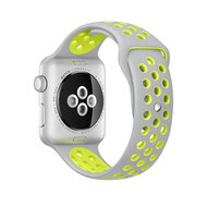 Sportarmband - Gr&ouml;&szlig;e: M/L - Grau + Gelb - Geeignet f&uuml;r Apple Watch 38mm / 40mm / 41mm