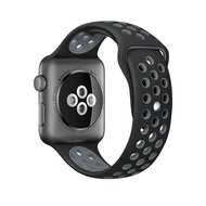 Sportarmband - Gr&ouml;&szlig;e: S/M - Schwarz + Grau - Geeignet f&uuml;r Apple Watch 44mm / 45mm / 46mm / 49mm