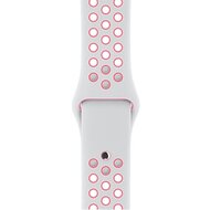 Sportarmband - Gr&ouml;&szlig;e: S/M - Wei&szlig; + Pink - Geeignet f&uuml;r Apple Watch 44mm / 45mm / 46mm / 49mm