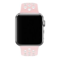 Sportarmband - Gr&ouml;&szlig;e: S/M - Pink + Wei&szlig; - Geeignet f&uuml;r Apple Watch 44mm / 45mm / 46mm / 49mm