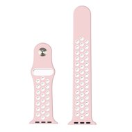 Sportarmband - Gr&ouml;&szlig;e: S/M - Pink + Wei&szlig; - Geeignet f&uuml;r Apple Watch 44mm / 45mm / 46mm / 49mm