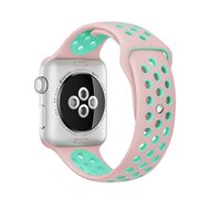 Sportarmband - Gr&ouml;&szlig;e: S/M - Pink + Gr&uuml;n - Geeignet f&uuml;r Apple Watch 44mm / 45mm / 46mm / 49mm