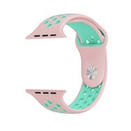 Sportarmband - Gr&ouml;&szlig;e: S/M - Pink + Gr&uuml;n - Geeignet f&uuml;r Apple Watch 44mm / 45mm / 46mm / 49mm