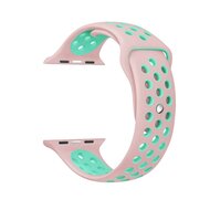 Sportarmband - Gr&ouml;&szlig;e: S/M - Pink + Gr&uuml;n - Geeignet f&uuml;r Apple Watch 44mm / 45mm / 46mm / 49mm