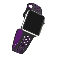 Sportarmband - Gr&ouml;&szlig;e: S/M - Lila + Schwarz - Geeignet f&uuml;r Apple Watch 44mm / 45mm / 46mm / 49mm