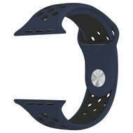 Sportarmband - Gr&ouml;&szlig;e: S/M - Blau + Schwarz - Geeignet f&uuml;r Apple Watch 44mm / 45mm / 46mm / 49mm
