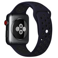 Sportarmband - Gr&ouml;&szlig;e: S/M - Blau + Schwarz - Geeignet f&uuml;r Apple Watch 44mm / 45mm / 46mm / 49mm