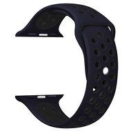 Sportarmband - Gr&ouml;&szlig;e: S/M - Blau + Schwarz - Geeignet f&uuml;r Apple Watch 44mm / 45mm / 46mm / 49mm
