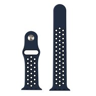 Sportarmband - Gr&ouml;&szlig;e: S/M - Blau + Schwarz - Geeignet f&uuml;r Apple Watch 44mm / 45mm / 46mm / 49mm