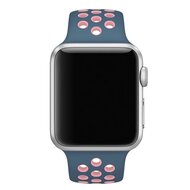 Sportarmband - Gr&ouml;&szlig;e: S/M - Blau + Pink - Geeignet f&uuml;r Apple Watch 44mm / 45mm / 46mm / 49mm