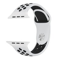 Sportarmband - Gr&ouml;&szlig;e: M/L - Wei&szlig; + Schwarz - Geeignet f&uuml;r Apple Watch 44mm / 45mm / 46mm / 49mm
