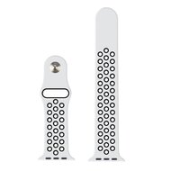 Sportarmband - Gr&ouml;&szlig;e: M/L - Wei&szlig; + Schwarz - Geeignet f&uuml;r Apple Watch 44mm / 45mm / 46mm / 49mm
