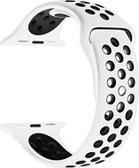 Sportarmband - Gr&ouml;&szlig;e: M/L - Wei&szlig; + Schwarz - Geeignet f&uuml;r Apple Watch 44mm / 45mm / 46mm / 49mm