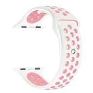 Sportarmband - Gr&ouml;&szlig;e: M/L - Wei&szlig; + Pink - Geeignet f&uuml;r Apple Watch 44mm / 45mm / 46mm / 49mm
