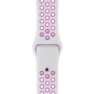 Sportarmband - Gr&ouml;&szlig;e: M/L - Wei&szlig; + Lila - Geeignet f&uuml;r Apple Watch 44mm / 45mm / 46mm / 49mm