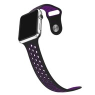 Sportarmband - Gr&ouml;&szlig;e: M/L - Lila + Schwarz - Geeignet f&uuml;r Apple Watch 44mm / 45mm / 46mm / 49mm