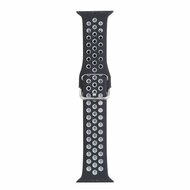 Silikon-Sportband mit Schnalle - Schwarz + Grau - Geeignet f&uuml;r Apple Watch 38mm / 40mm / 41mm / 42mm