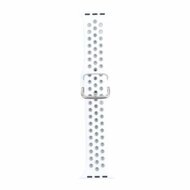 Silikon-Sportband mit Schnalle - Wei&szlig; + Grau - Geeignet f&uuml;r Apple Watch 38mm / 40mm / 41mm / 42mm