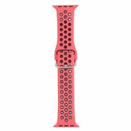 Silikon-Sportband mit Schnalle - Rot + Schwarz - Geeignet f&uuml;r Apple Watch 38mm / 40mm / 41mm / 42mm
