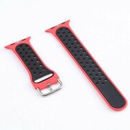 Silikon-Sportband mit Schnalle - Rot + Schwarz - Geeignet f&uuml;r Apple Watch 38mm / 40mm / 41mm / 42mm