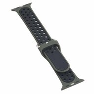 Silikon-Sportband mit Schnalle - Olivgr&uuml;n + Schwarz - Geeignet f&uuml;r Apple Watch 38mm / 40mm / 41mm / 42mm