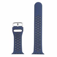 Silikon-Sportband mit Schnalle - Dunkelblau + Schwarz - Geeignet f&uuml;r Apple Watch 38mm / 40mm / 41mm / 42mm